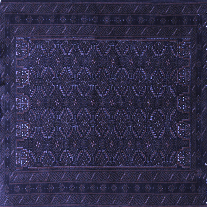 Square Machine Washable Persian Blue Traditional Rug, wshtr1754blu