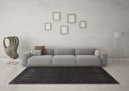 Machine Washable Persian Light Blue Traditional Rug in a Living Room, wshtr1754lblu