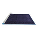 Sideview of Machine Washable Persian Blue Traditional Rug, wshtr1754blu