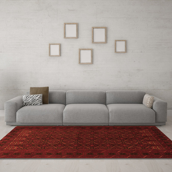 Machine Washable Persian Orange Traditional Area Rugs in a Living Room, wshtr1754org