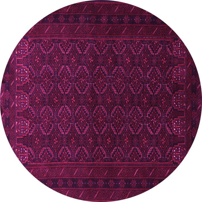 Round Machine Washable Persian Pink Traditional Rug, wshtr1754pnk