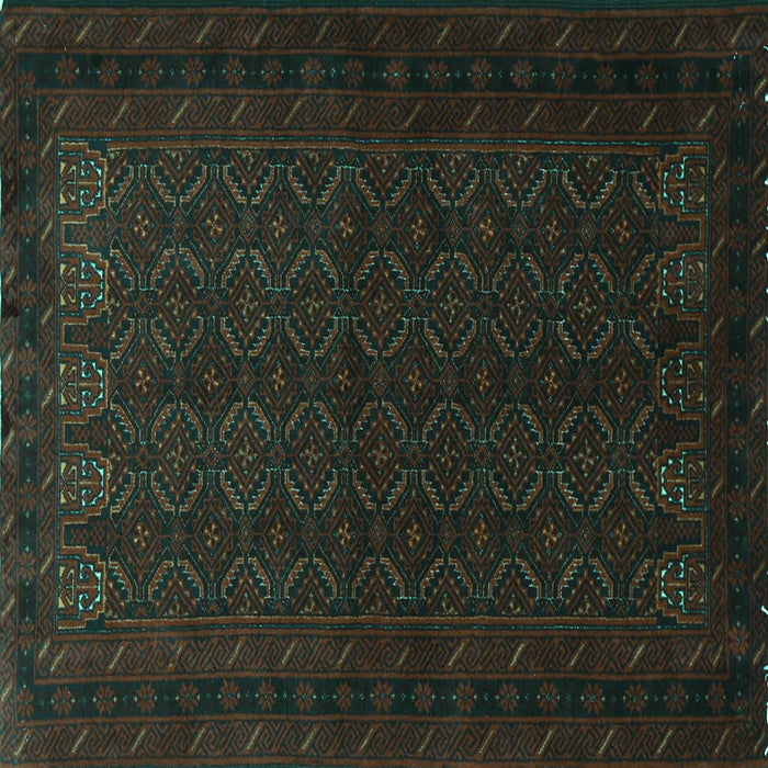 Square Persian Turquoise Traditional Rug, tr1754turq