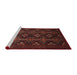 Sideview of Machine Washable Traditional Chestnut Brown Rug, wshtr1755