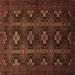 Square Machine Washable Persian Brown Traditional Rug, wshtr1755brn