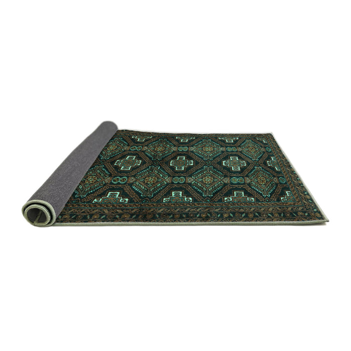 Sideview of Persian Turquoise Traditional Rug, tr1755turq