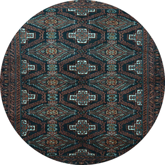 Round Persian Light Blue Traditional Rug, tr1755lblu