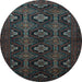 Round Persian Light Blue Traditional Rug, tr1755lblu