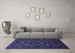 Machine Washable Persian Blue Traditional Rug in a Living Room, wshtr1755blu