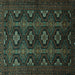 Square Machine Washable Persian Turquoise Traditional Area Rugs, wshtr1755turq