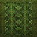 Round Machine Washable Persian Green Traditional Area Rugs, wshtr1755grn