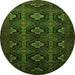 Square Persian Green Traditional Rug, tr1755grn