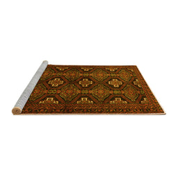 Sideview of Machine Washable Persian Yellow Traditional Rug, wshtr1755yw