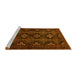 Sideview of Machine Washable Persian Yellow Traditional Rug, wshtr1755yw