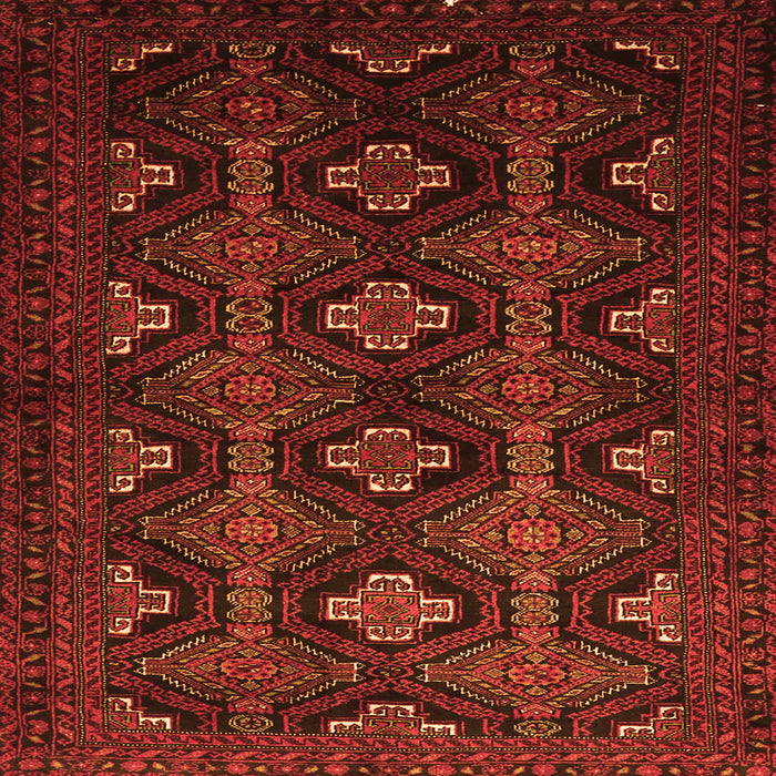 Round Machine Washable Persian Orange Traditional Area Rugs, wshtr1755org