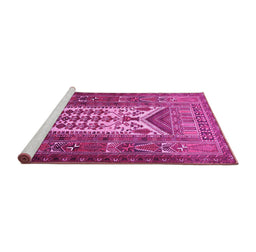 Sideview of Machine Washable Persian Pink Traditional Rug, wshtr1756pnk