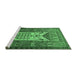 Sideview of Machine Washable Persian Emerald Green Traditional Area Rugs, wshtr1756emgrn