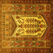 Square Persian Yellow Traditional Rug, tr1756yw