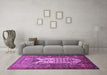 Machine Washable Persian Purple Traditional Area Rugs in a Living Room, wshtr1756pur