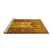 Sideview of Machine Washable Persian Yellow Traditional Rug, wshtr1756yw