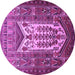 Round Persian Purple Traditional Rug, tr1756pur