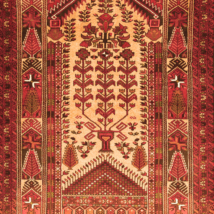 Serging Thickness of Machine Washable Persian Orange Traditional Area Rugs, wshtr1756org