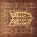 Square Persian Brown Traditional Rug, tr1756brn