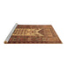 Sideview of Machine Washable Persian Brown Traditional Rug, wshtr1756brn