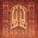 Round Machine Washable Persian Orange Traditional Area Rugs, wshtr1756org