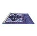 Sideview of Machine Washable Persian Blue Traditional Rug, wshtr1757blu