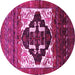 Round Persian Pink Traditional Rug, tr1757pnk