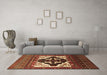 Machine Washable Persian Brown Traditional Rug in a Living Room,, wshtr1757brn