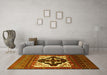 Machine Washable Persian Yellow Traditional Rug in a Living Room, wshtr1757yw