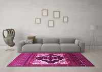 Machine Washable Persian Pink Traditional Rug, wshtr1757pnk