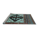 Sideview of Machine Washable Persian Light Blue Traditional Rug, wshtr1757lblu