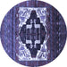 Round Persian Blue Traditional Rug, tr1757blu