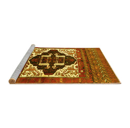 Sideview of Machine Washable Persian Yellow Traditional Rug, wshtr1757yw