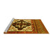 Sideview of Machine Washable Persian Yellow Traditional Rug, wshtr1757yw