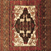 Square Persian Brown Traditional Rug, tr1757brn