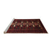 Sideview of Machine Washable Traditional Cranberry Red Rug, wshtr1758