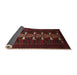 Sideview of Traditional Cranberry Red Animal Rug, tr1758