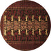 Round Animal Brown Traditional Rug, tr1758brn