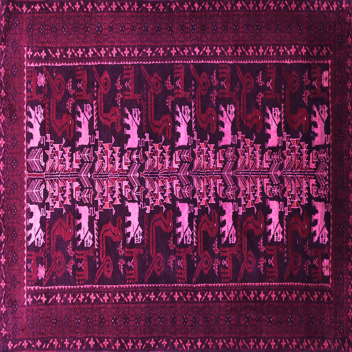 Square Animal Pink Traditional Rug, tr1758pnk