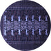 Round Machine Washable Animal Blue Traditional Rug, wshtr1758blu