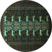 Round Machine Washable Animal Turquoise Traditional Area Rugs, wshtr1758turq