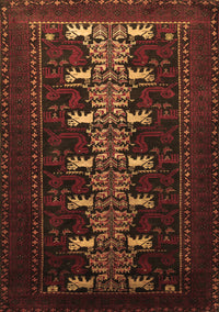 Animal Brown Traditional Rug, tr1758brn