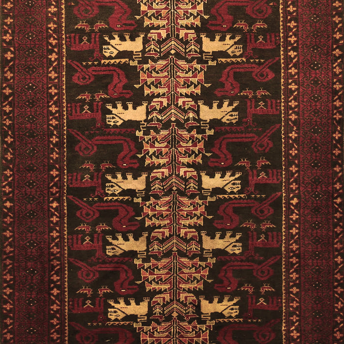 Animal Brown Traditional Rug, tr1758brn