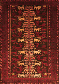 Animal Orange Traditional Rug, tr1758org