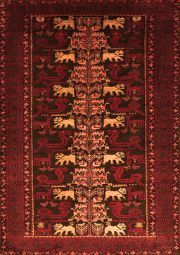 Animal Orange Traditional Rug, tr1758org