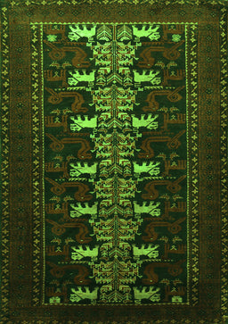 Animal Green Traditional Rug, tr1758grn