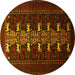 Round Machine Washable Animal Yellow Traditional Rug, wshtr1758yw